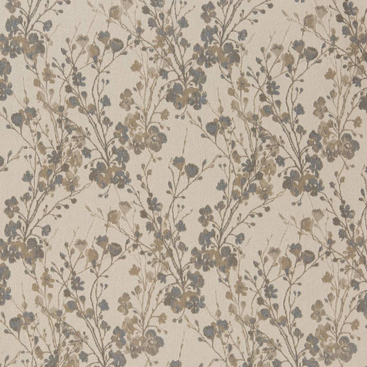 D1645 Floral Oxford Grey & Silver Charlotte Fabrics