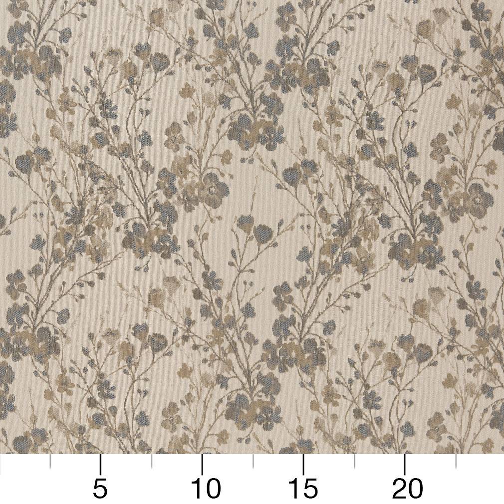 D1645 Floral Oxford Grey & Silver Charlotte Fabrics