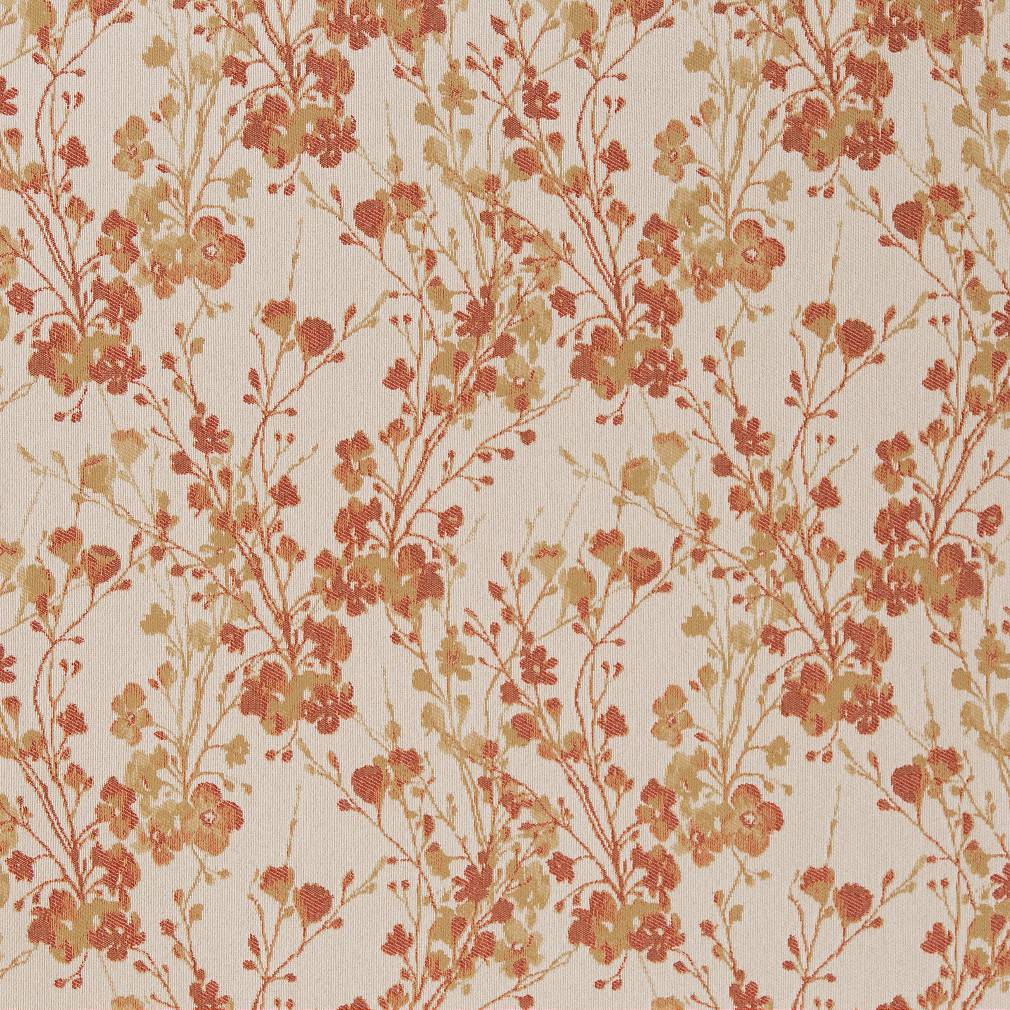 D1646 Floral Harvest Orange & Rust Charlotte Fabrics