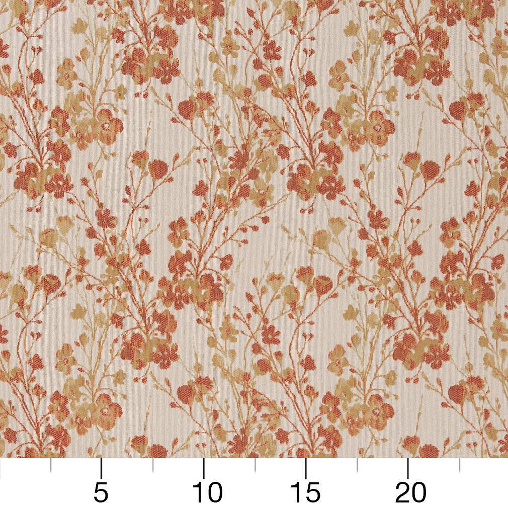 D1646 Floral Harvest Orange & Rust Charlotte Fabrics