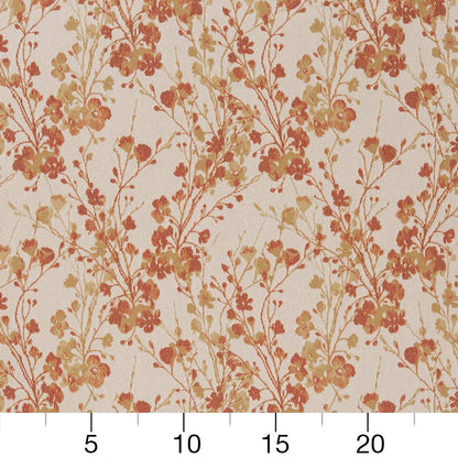 D1646 Floral Harvest Orange & Rust Charlotte Fabrics