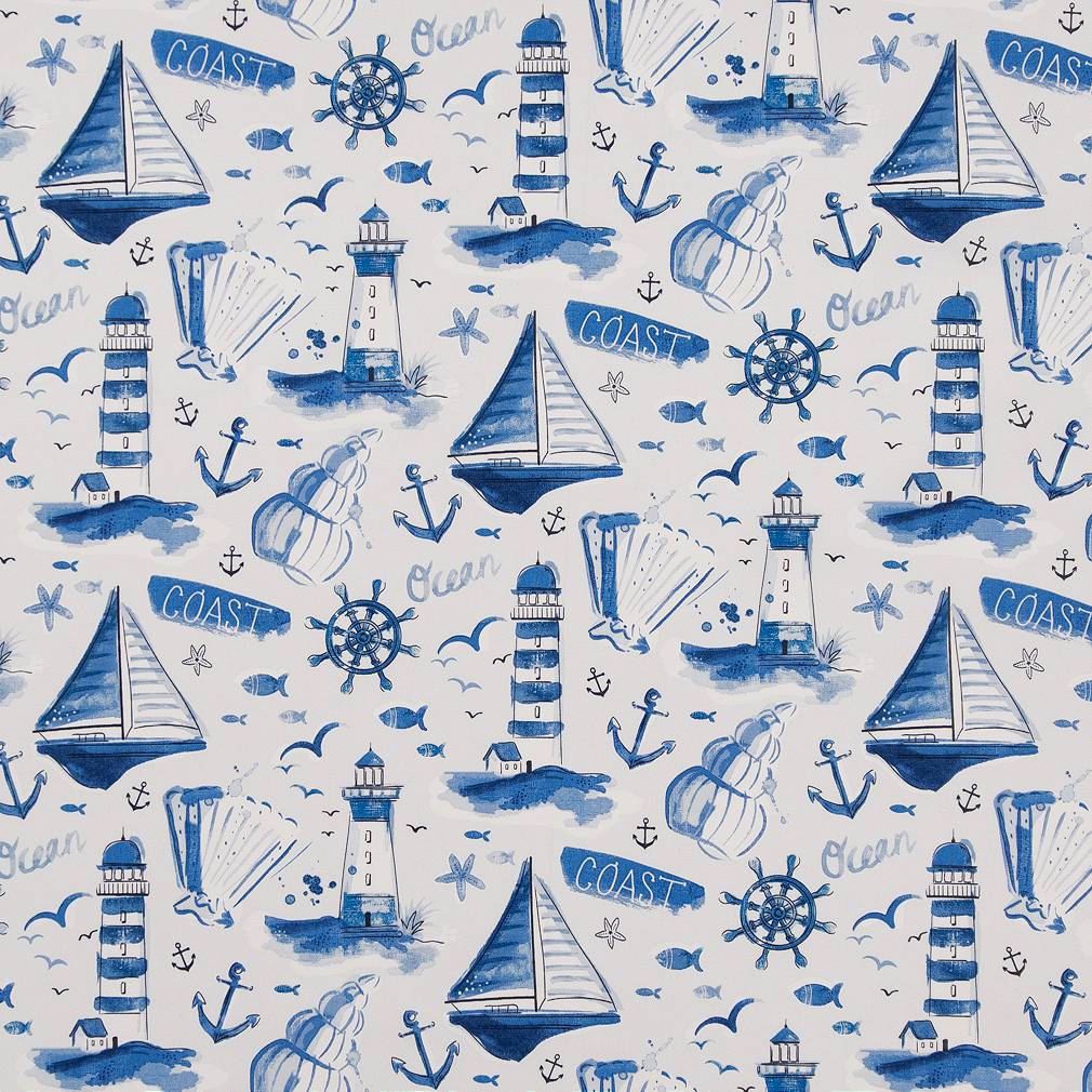 D1650 Novelty Cape Cod Blue Charlotte Fabrics