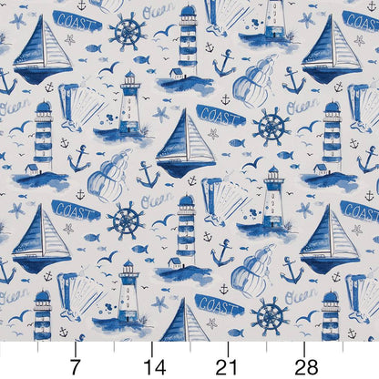 D1650 Novelty Cape Cod Blue Charlotte Fabrics
