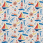 D1651 Novelty Nantucket Blue,Red & Burgundy Charlotte Fabrics