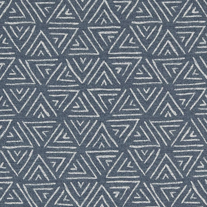 D1655 Abstract & Geometric,Global Denim Blue Charlotte Fabrics