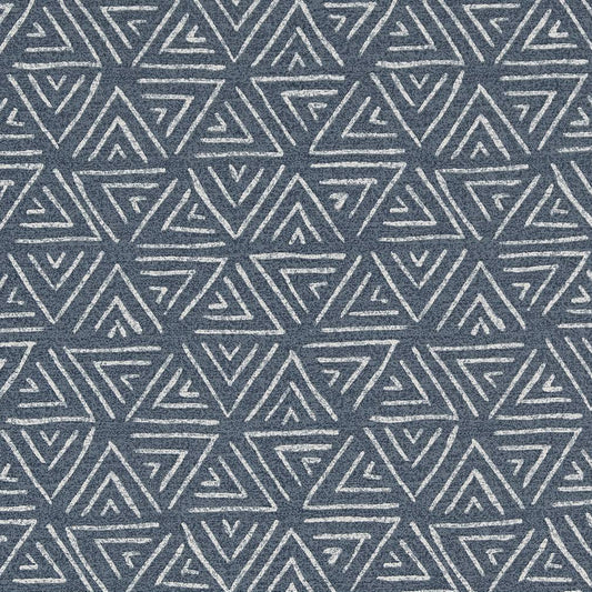 D1655 Abstract & Geometric,Global Denim Blue Charlotte Fabrics