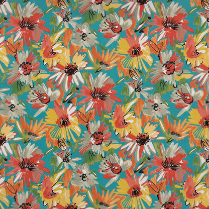 D1657 Floral,Tropical & Botanical Newport Aqua & Teal,Coral & Peach,Red & Burgundy Charlotte Fabrics