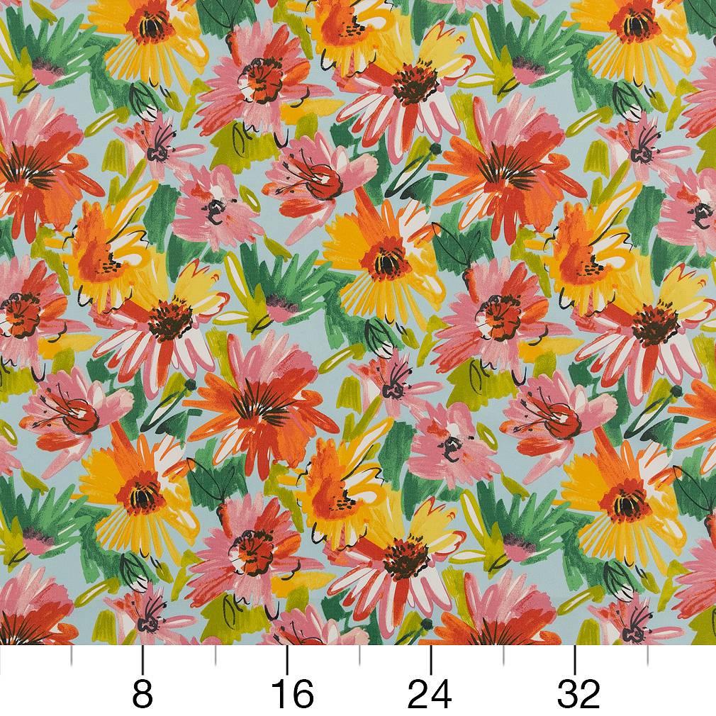 D1658 Floral,Tropical & Botanical Malibu Coral & Peach,Orange & Rust,Pink Charlotte Fabrics