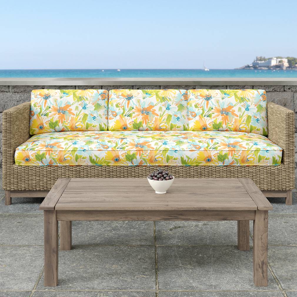 D1659 Floral,Tropical & Botanical Laguna Aqua & Teal,Coral & Peach Charlotte Fabrics