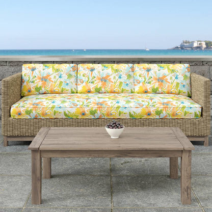 D1659 Floral,Tropical & Botanical Laguna Aqua & Teal,Coral & Peach Charlotte Fabrics