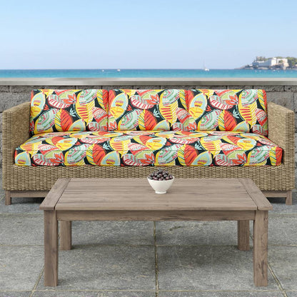 D1660 Abstract & Geometric,Leaves,Tropical & Botanical Monterey Black,Gold & Yellow,Red & Burgundy Charlotte Fabrics