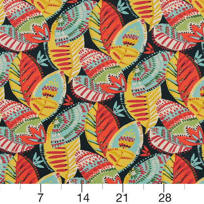 D1660 Abstract & Geometric,Leaves,Tropical & Botanical Monterey Black,Gold & Yellow,Red & Burgundy Charlotte Fabrics