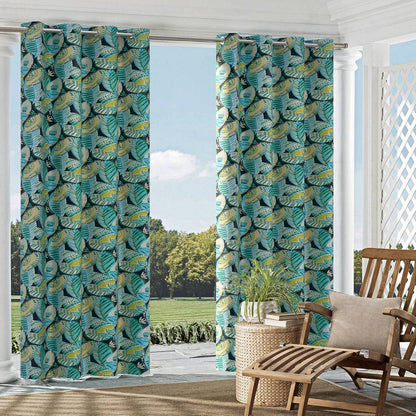 D1661 Abstract & Geometric,Leaves,Tropical & Botanical Cancun Aqua & Teal Charlotte Fabrics