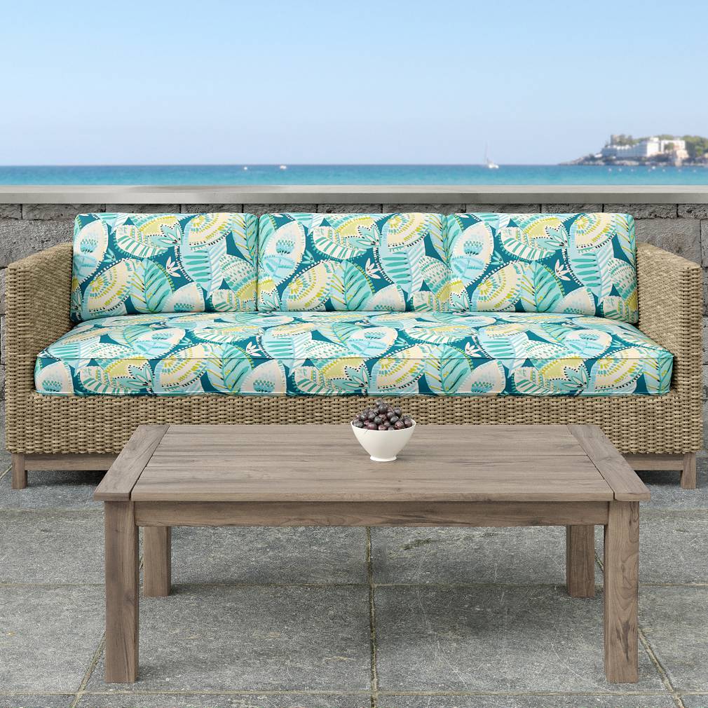 D1661 Abstract & Geometric,Leaves,Tropical & Botanical Cancun Aqua & Teal Charlotte Fabrics