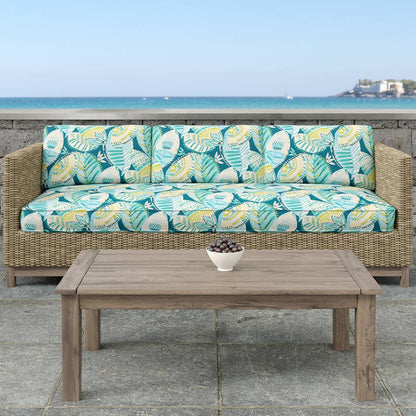 D1661 Abstract & Geometric,Leaves,Tropical & Botanical Cancun Aqua & Teal Charlotte Fabrics