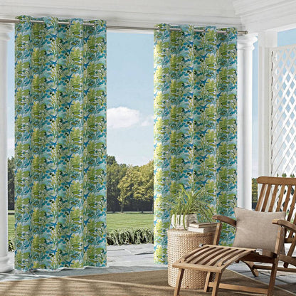 D1662 Tropical & Botanical Atlantis Aqua & Teal,Green Charlotte Fabrics