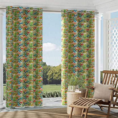 D1663 Tropical & Botanical Reef Blue,Coral & Peach Charlotte Fabrics