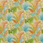 D1665 Leaves,Tropical & Botanical Sanibel Aqua & Teal,Orange & Rust Charlotte Fabrics