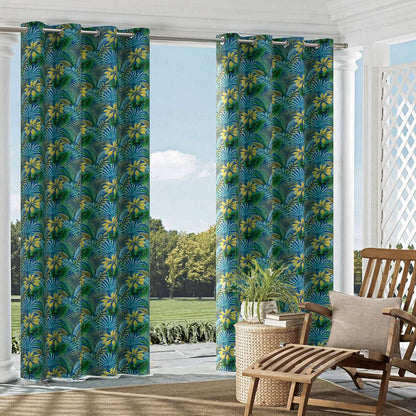 D1666 Leaves,Tropical & Botanical Savannah Aqua & Teal Charlotte Fabrics