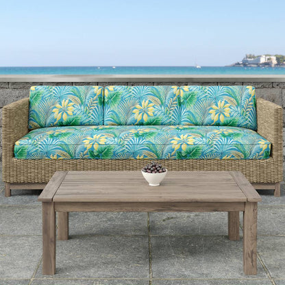 D1666 Leaves,Tropical & Botanical Savannah Aqua & Teal Charlotte Fabrics