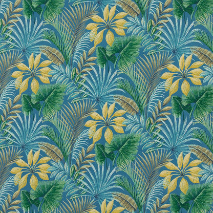 D1666 Leaves,Tropical & Botanical Savannah Aqua & Teal Charlotte Fabrics