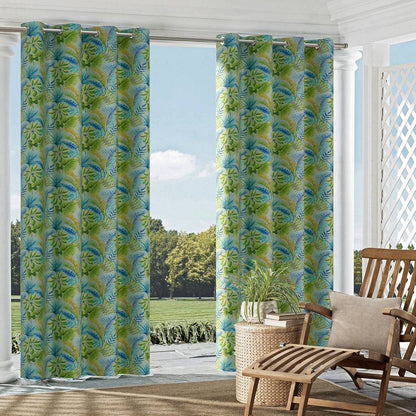 D1667 Leaves,Tropical & Botanical Captiva Aqua & Teal,Blue,Green Charlotte Fabrics