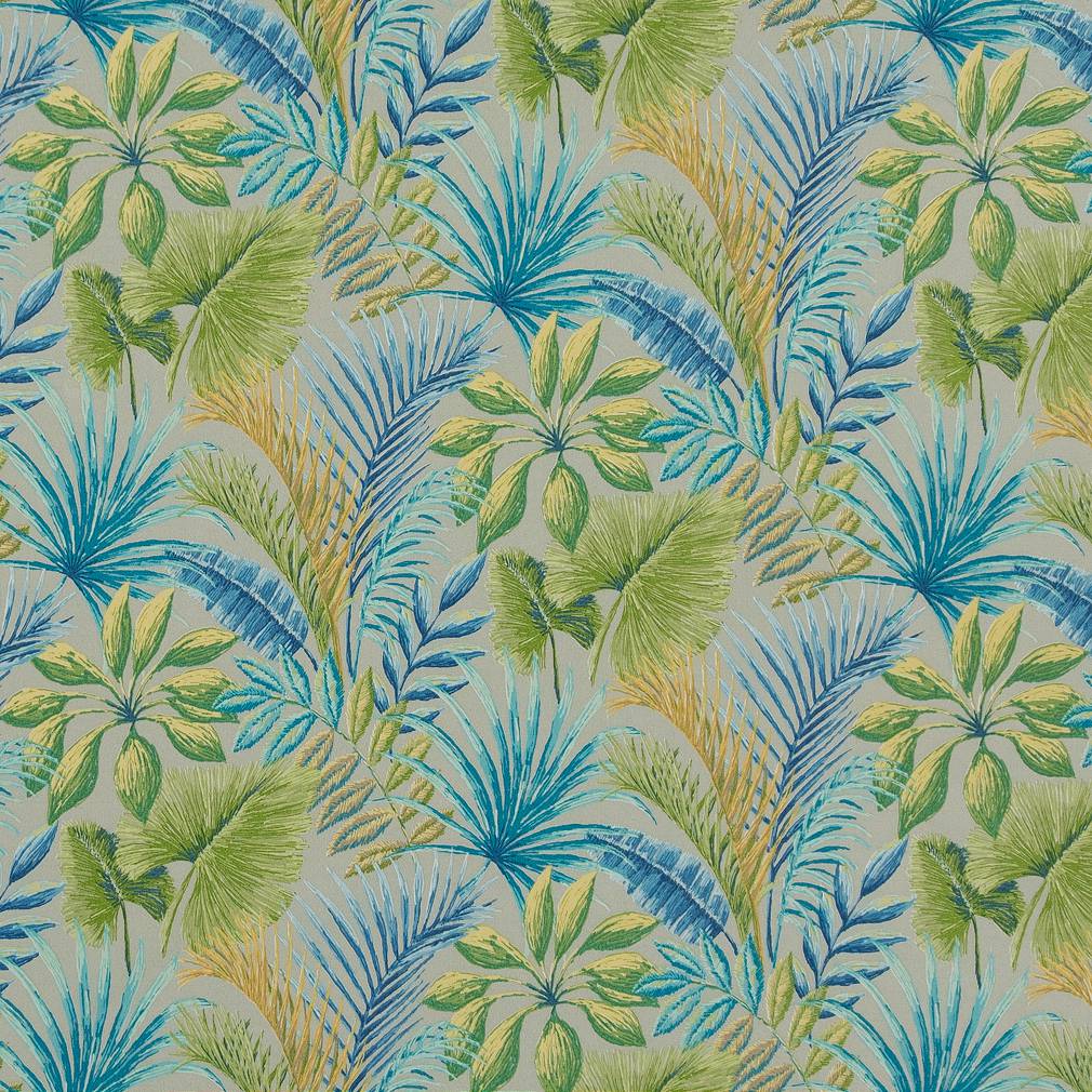 D1667 Leaves,Tropical & Botanical Captiva Aqua & Teal,Blue,Green Charlotte Fabrics