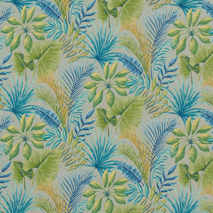 D1667 Leaves,Tropical & Botanical Captiva Aqua & Teal,Blue,Green Charlotte Fabrics