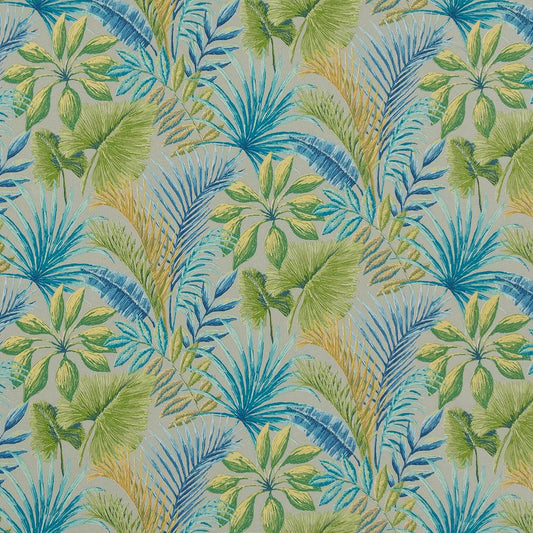 D1667 Leaves,Tropical & Botanical Captiva Aqua & Teal,Blue,Green Charlotte Fabrics
