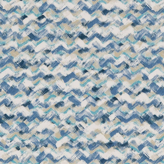 D1672 Abstract & Geometric,Small Scale Aquarius Blue Charlotte Fabrics