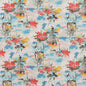 D1676 Abstract & Geometric,Floral,Tropical & Botanical Bahamas Blue,Coral & Peach Charlotte Fabrics