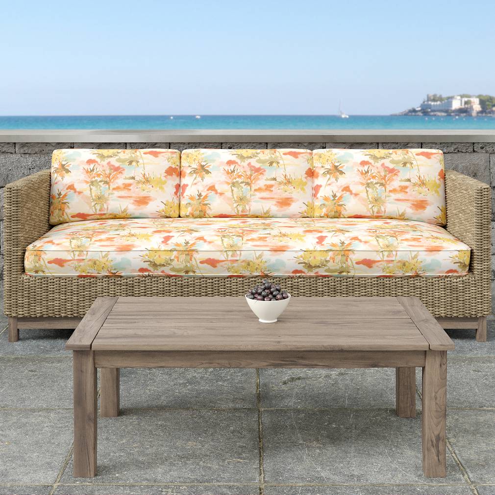 D1677 Abstract & Geometric,Floral,Tropical & Botanical Nassau Coral & Peach Charlotte Fabrics