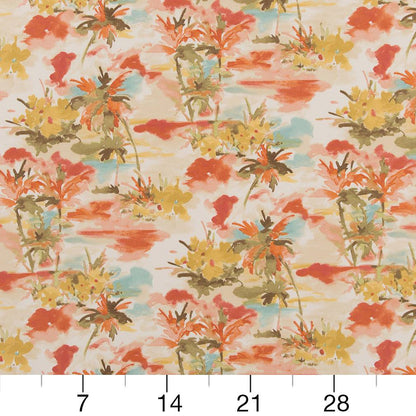 D1677 Abstract & Geometric,Floral,Tropical & Botanical Nassau Coral & Peach Charlotte Fabrics