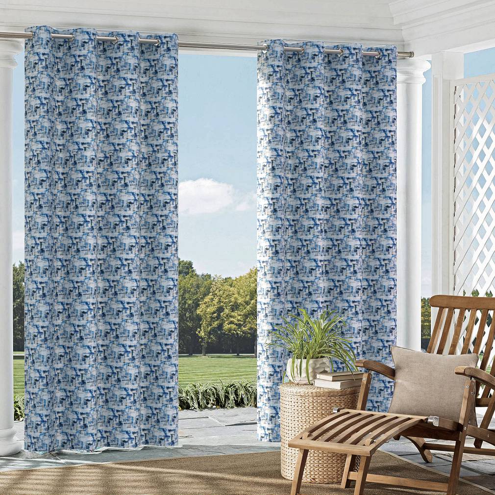 D1679 Abstract & Geometric Havana Blue Charlotte Fabrics
