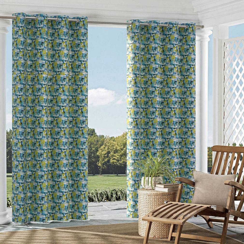 D1681 Abstract & Geometric Key West Aqua & Teal Charlotte Fabrics