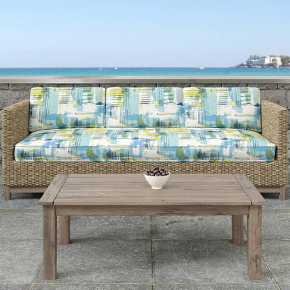 D1681 Abstract & Geometric Key West Aqua & Teal Charlotte Fabrics