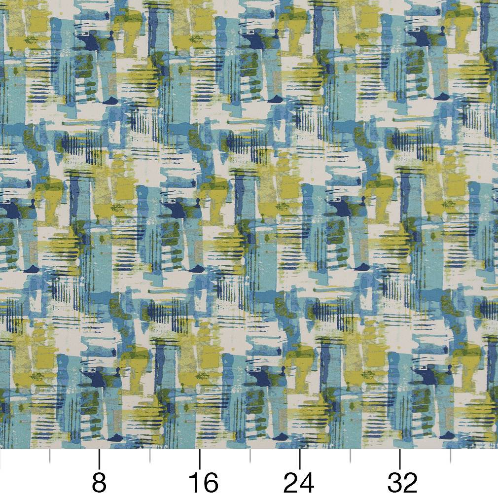 D1681 Abstract & Geometric Key West Aqua & Teal Charlotte Fabrics