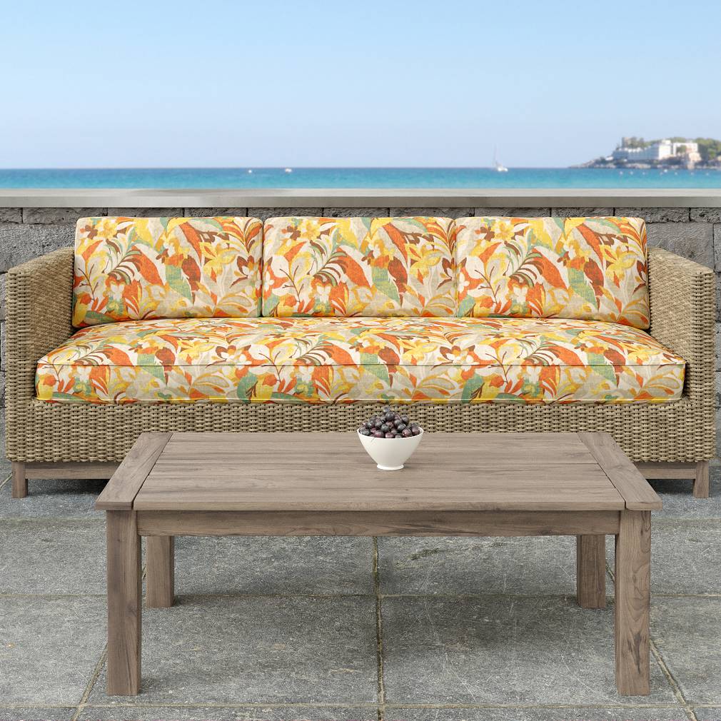D1682 Floral,Leaves,Tropical & Botanical Cozumel Orange & Rust Charlotte Fabrics