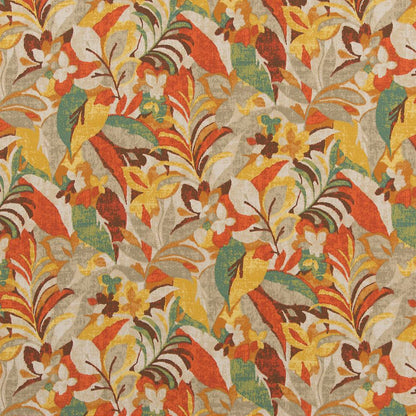 D1682 Floral,Leaves,Tropical & Botanical Cozumel Orange & Rust Charlotte Fabrics