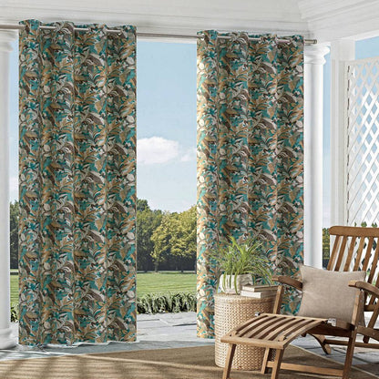 D1683 Floral,Leaves,Tropical & Botanical Belize Aqua & Teal Charlotte Fabrics