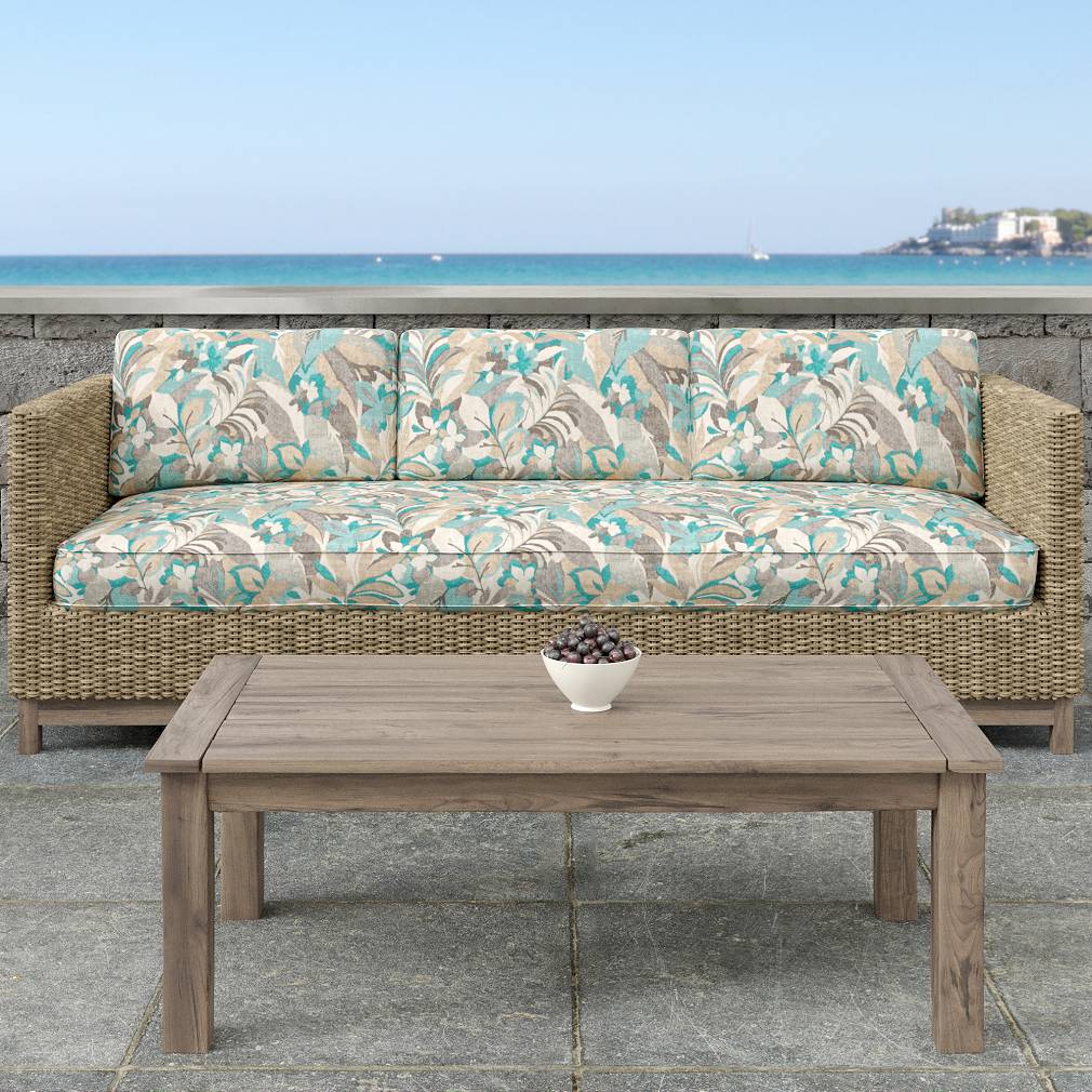 D1683 Floral,Leaves,Tropical & Botanical Belize Aqua & Teal Charlotte Fabrics
