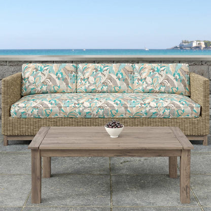 D1683 Floral,Leaves,Tropical & Botanical Belize Aqua & Teal Charlotte Fabrics