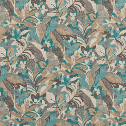 D1683 Floral,Leaves,Tropical & Botanical Belize Aqua & Teal Charlotte Fabrics