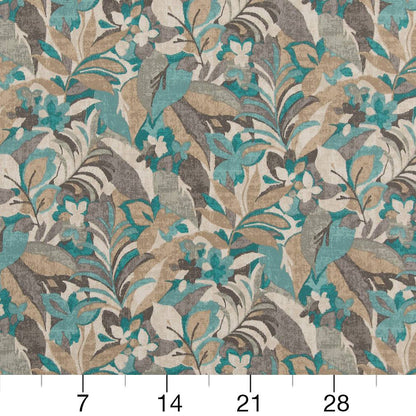 D1683 Floral,Leaves,Tropical & Botanical Belize Aqua & Teal Charlotte Fabrics