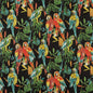 D1684 Tropical & Botanical Tahiti Black,Orange & Rust Charlotte Fabrics