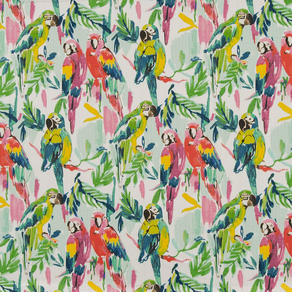 D1685 Tropical & Botanical Bali Green,Pink Charlotte Fabrics