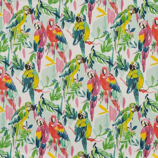 D1685 Tropical & Botanical Bali Green,Pink Charlotte Fabrics