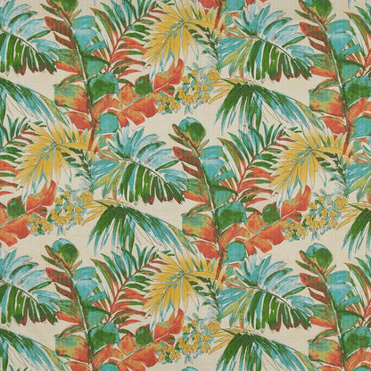D1688 Leaves,Tropical & Botanical Aruba Aqua & Teal,Red & Burgundy Charlotte Fabrics
