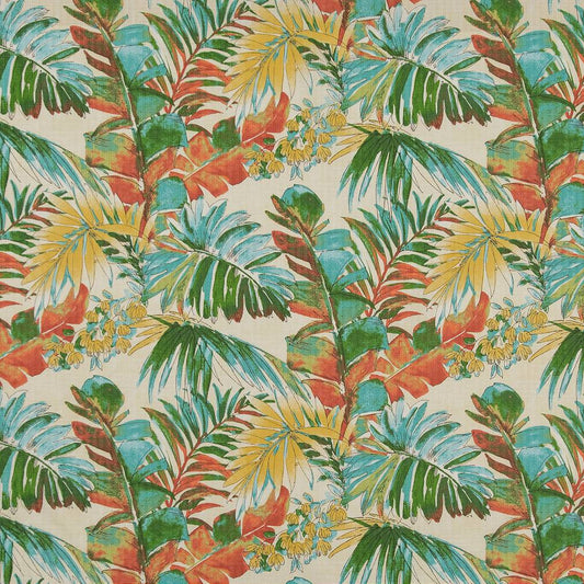 D1688 Leaves,Tropical & Botanical Aruba Aqua & Teal,Red & Burgundy Charlotte Fabrics