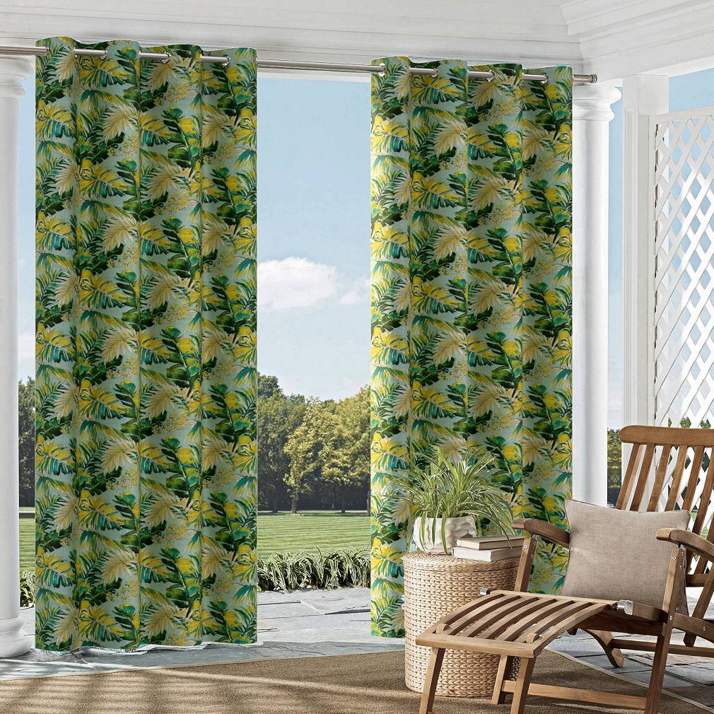D1689 Leaves,Tropical & Botanical Valencia Aqua & Teal,Green Charlotte Fabrics